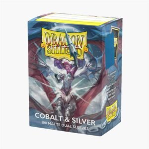 100 Fundas Standard Dual Matte Azul y Plata Dragon Shield