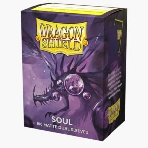 100 Fundas Standard Dual Matte Morado y Negro Dragon Shield
