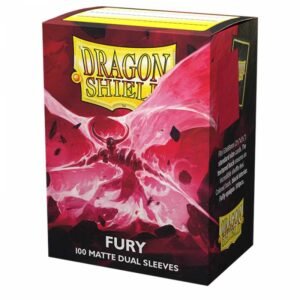 100 Fundas Standard Dual Matte Rojo y Negro Dragon Shield