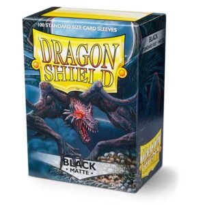 100 Fundas Standard Matte Negras Dragon Shield